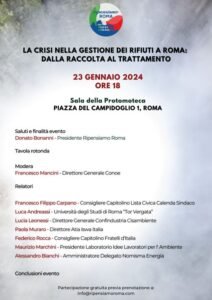 NUOVA LOCATION PER L'EVENTO DI RIPENSIAMO L'AMBIENTE - LA CRISI NELLA GESTIONE DEI RIFIUTI A ROMA: DALLA RACCOLTA AL TRATTAMENTO
